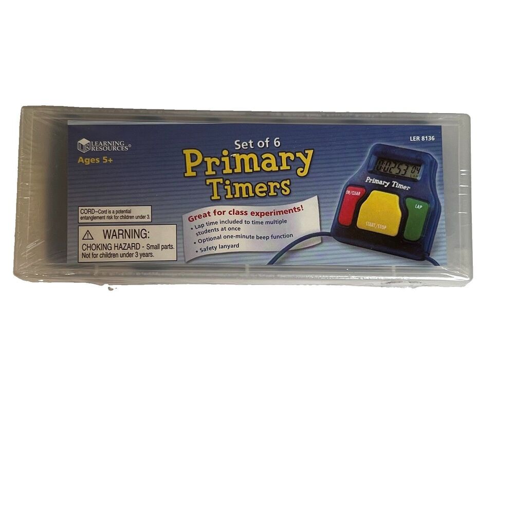 Learning Resources Primary Timers Set of 6 Multicolor LER 8136